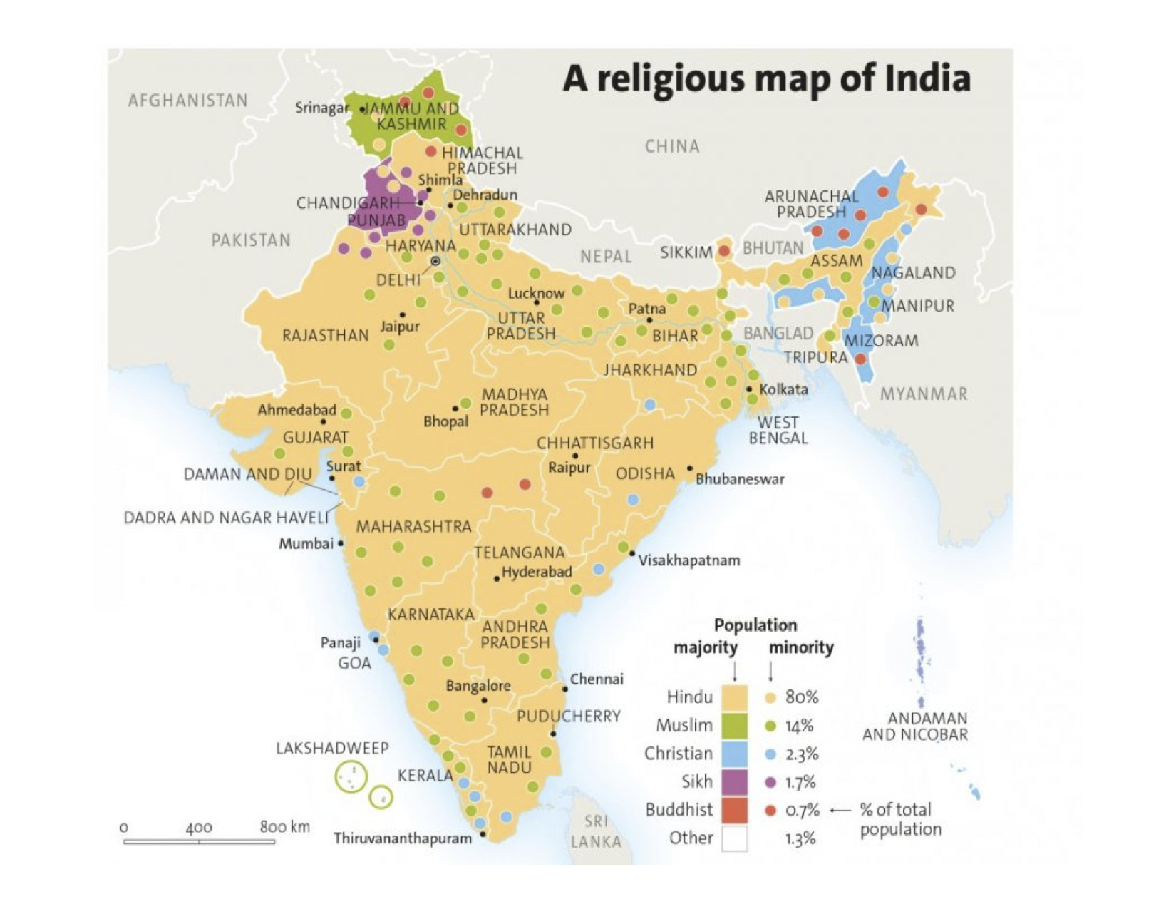 Religious Map Of India